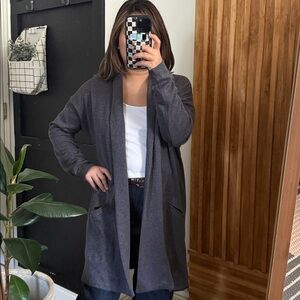 Arcteryx Laina Charcoal Heather Gray open Front Shawl Cardigan. L
